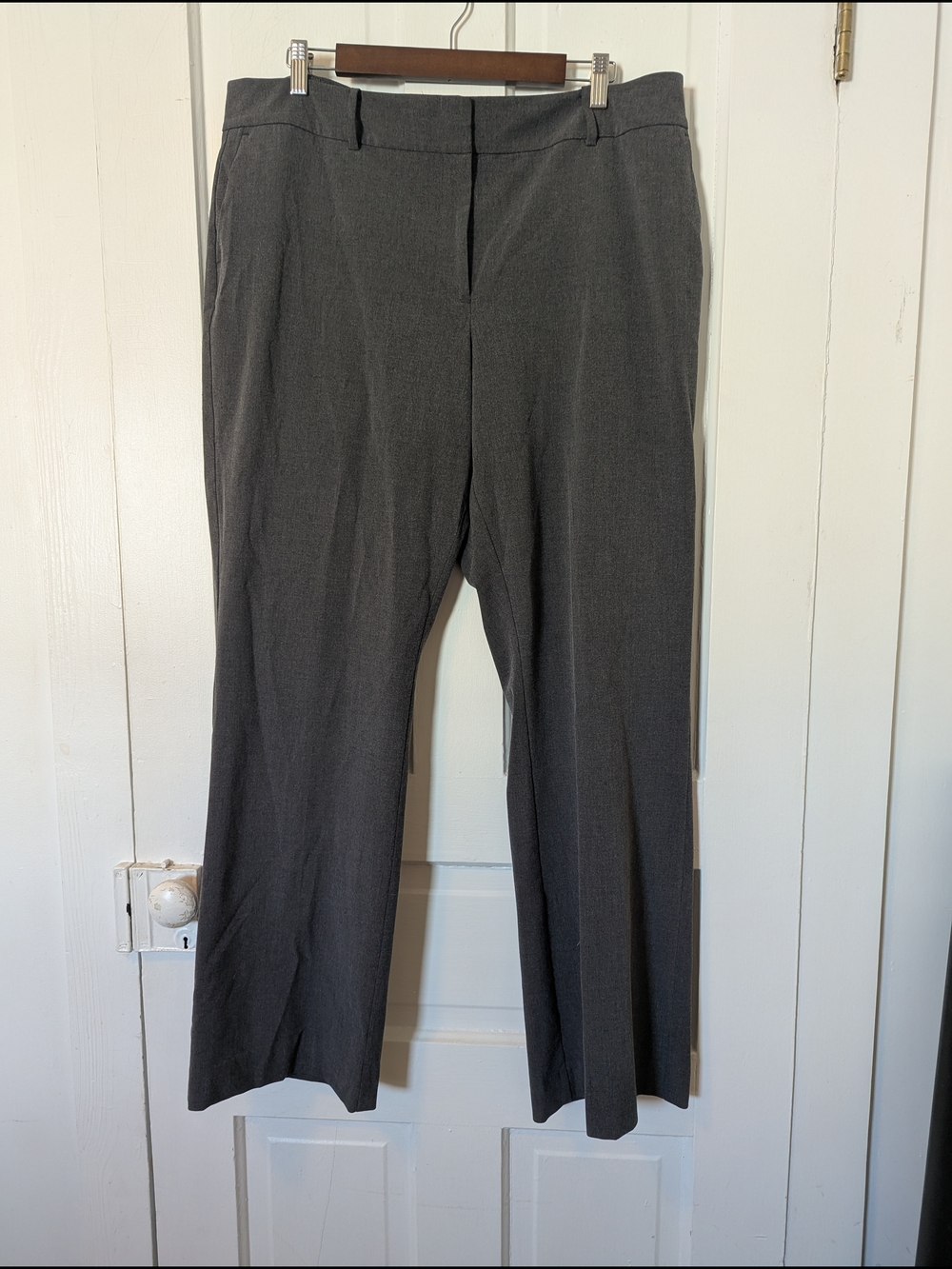 Ann Taylor Factory Charcoal Straight-Leg Dress Trousers